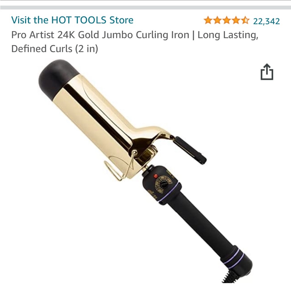 Still in the box 24K gold jumbo curling iron, 2 inch barrel